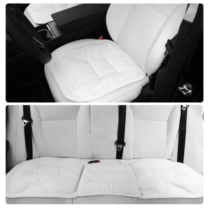 Universal Car Seat Cushion with Adjustable Nappa Leather Cover and Soft Velvet Lining