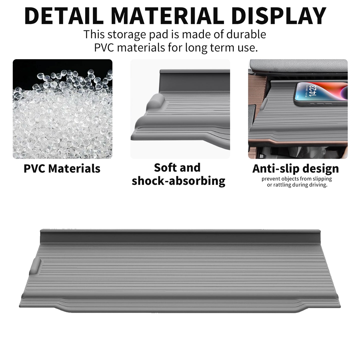 Center Console Armrest Cover for Toyota Sienna 2021-2026 Silicone Armrest Anti-Slip Storage Pad Compatible with LE/XLE/XSE/Woodland Edition/Limited/Platinum(Gray)