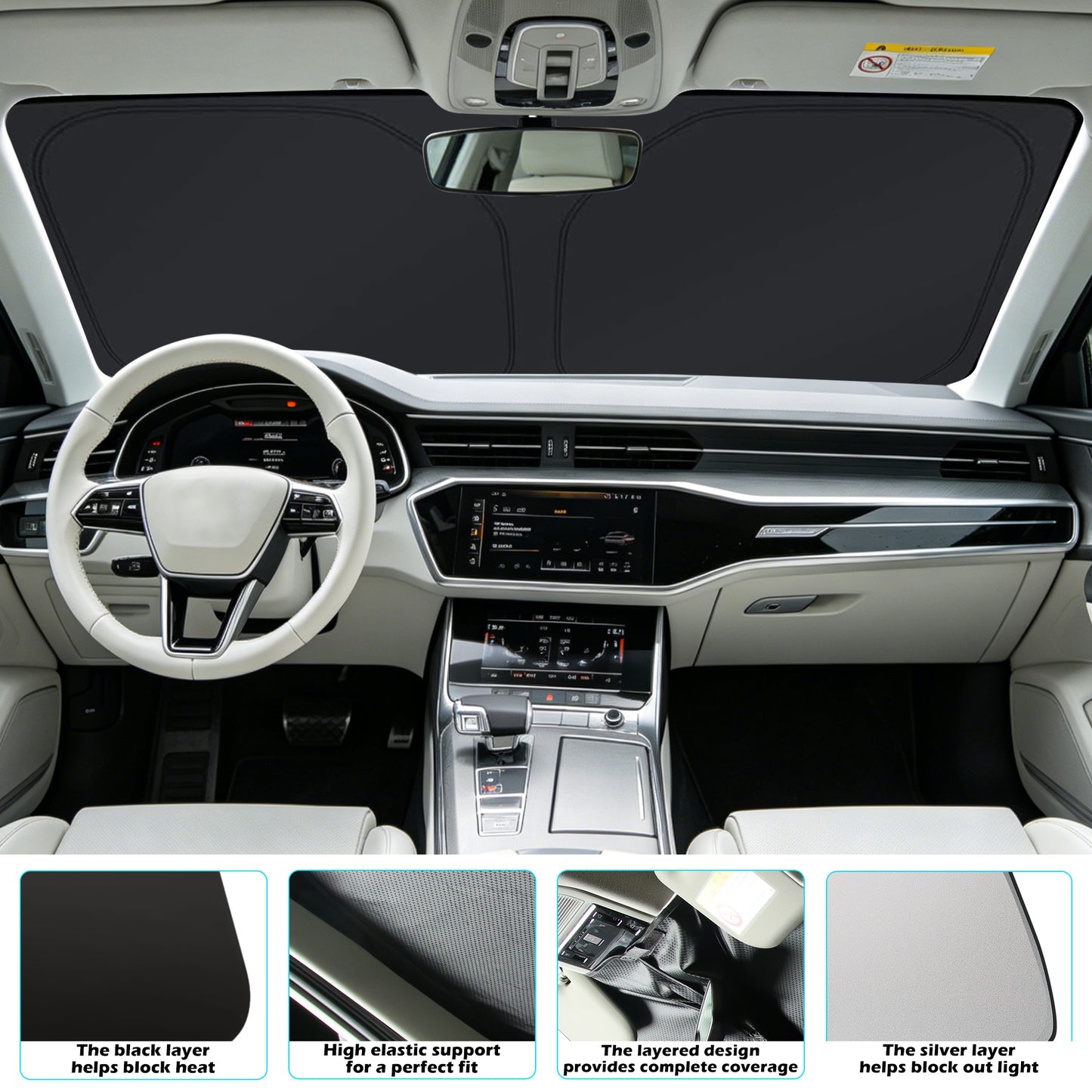 Parasole per parabrezza per Toyota Camry 2025 2026 LE XLE Hybrid SE XSE Accessori Parasole per auto per finestrini anteriori Parasole per parabrezza anteriore &  Copertura parasole per finestrino