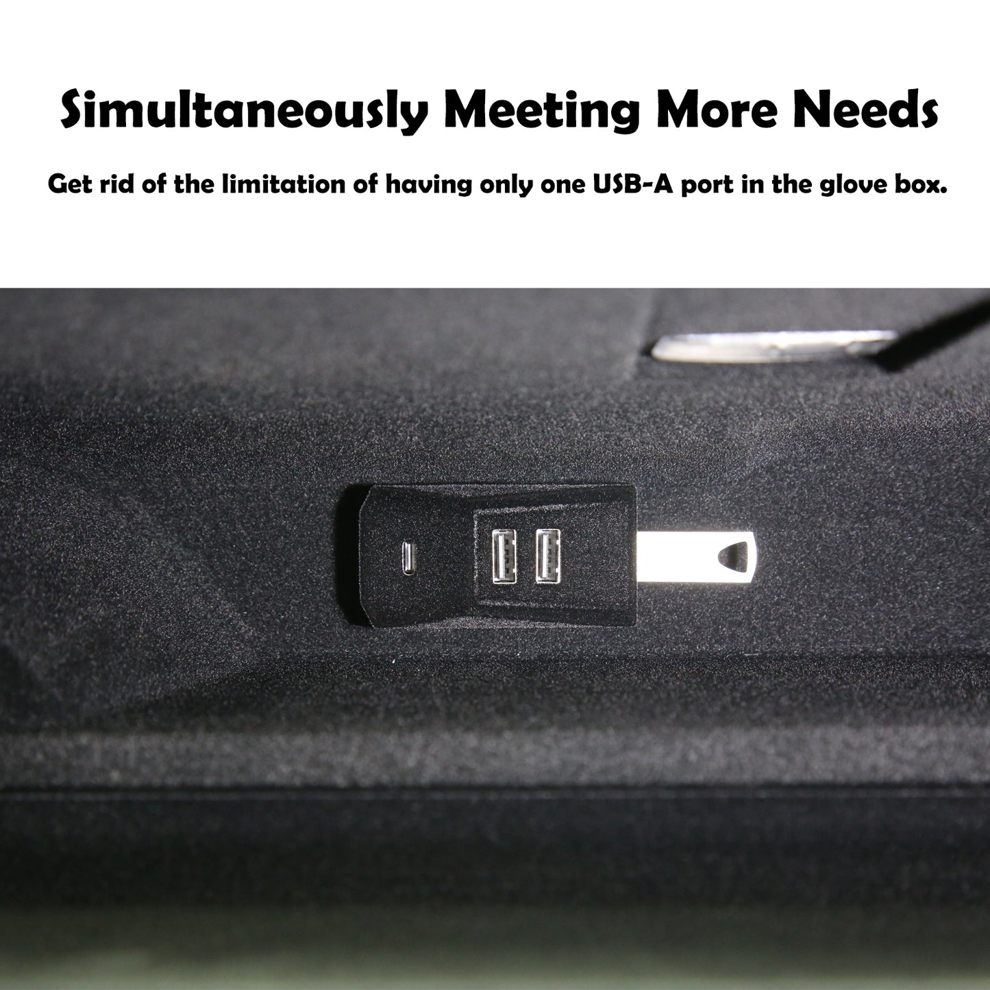 USB Hub for Tesla Glove Box – 4-Port Docking Station Model 3 Highland 2024 2025 Cybertruck, Model Y Juniper 2025 2026 Seamlessly Transfer dashcam footage, Flash-Drive Data, Games and Music
