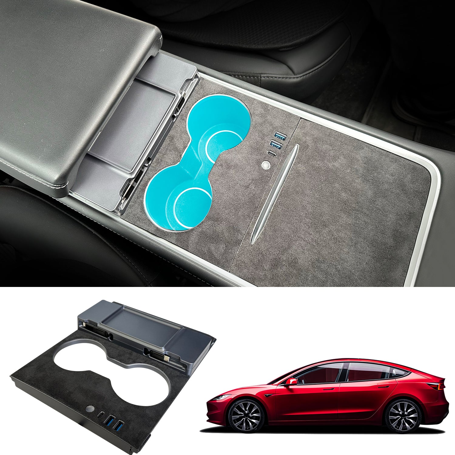 USB Hub Docking Station with Fast 45W Charging, Smart Sensor LED Light ...