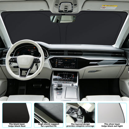 Parasol para parabrisas para Toyota Corolla 2020-2026 L, LE, XLE, SE, XSE, Nightshade/Apex Edition (no para Corolla Cross) bloquea los rayos UV, parasol para ventana delantera