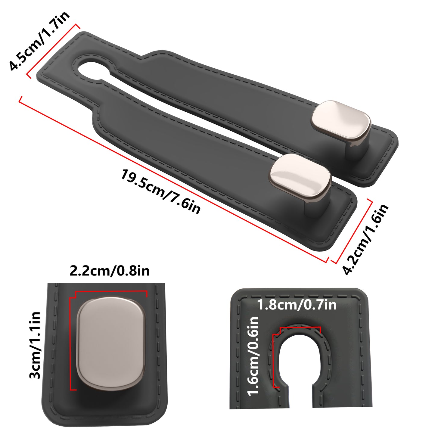 Purse Hook for Car -Universal Premium materials silicone and Aluminum-Magnesium Alloy Double Car Seat Back Storage Hook for Purses, Handbags, Bags (2 Pack) Black