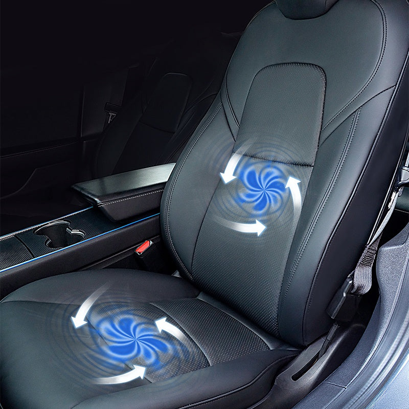 Ventilated Cooling Seat Cushion with Breathable Cover for Tesla Model 3 & Y