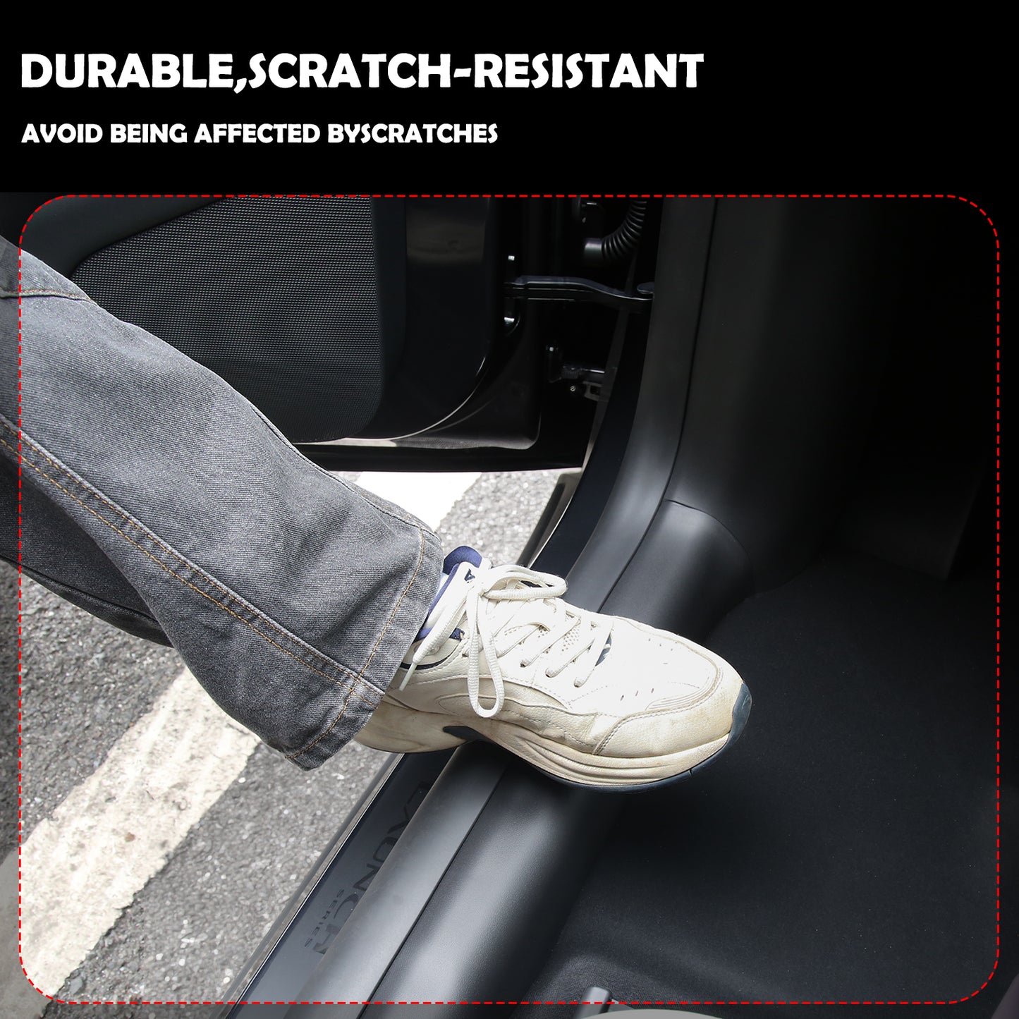 Door Sill Protector for Tesla Model Y 2025 2026 Juniper Front and Rear Door Sill Scuff Plate Guard for Model Y 5 Seater Dirt-Proof and Easy to Clean TPE Material can be Bent at Will (8pcs)