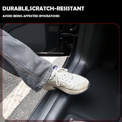 Door Sill Protector for Tesla Model Y 2025 2026 Juniper Front and Rear Door Sill Scuff Plate Guard for Model Y 5 Seater Dirt-Proof and Easy to Clean TPE Material can be Bent at Will (8pcs)