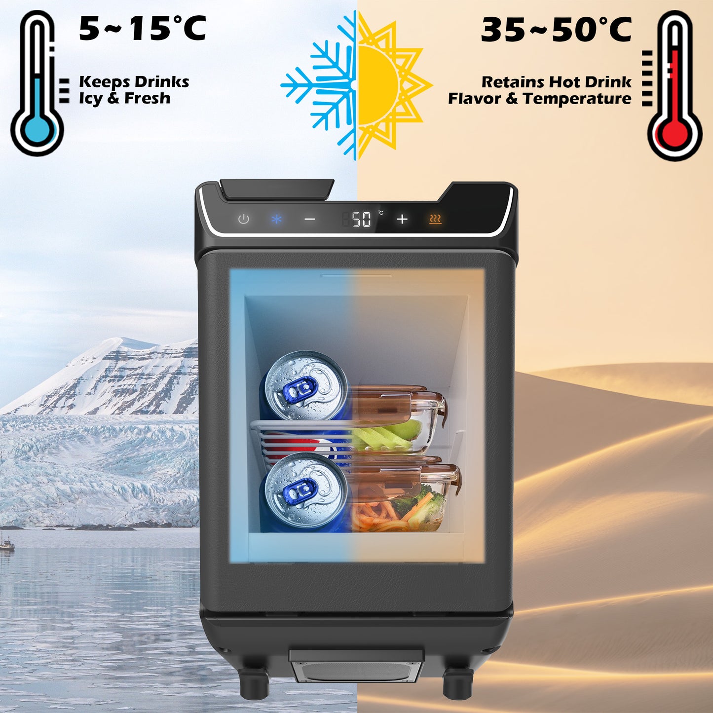 Rear Center Console Refrigerator 3.6L Portable Fridge Cooler & Warmer Quick Installation For Model Y Juniper