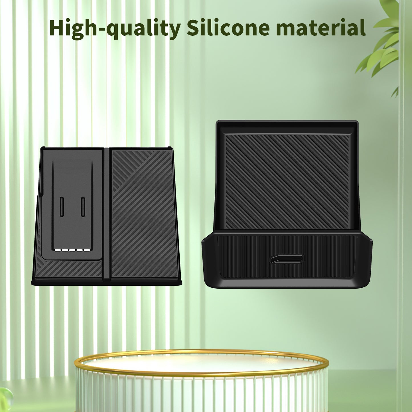 Gear Shift Storage Box Compatible for Toyota RAV4 2026 Accessories Center Console Wireless Charger Mat,Under Cubby Drawer（2PCS）