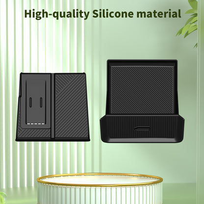 Gear Shift Storage Box Compatible for Toyota RAV4 2026 Accessories Center Console Wireless Charger Mat,Under Cubby Drawer（2PCS）