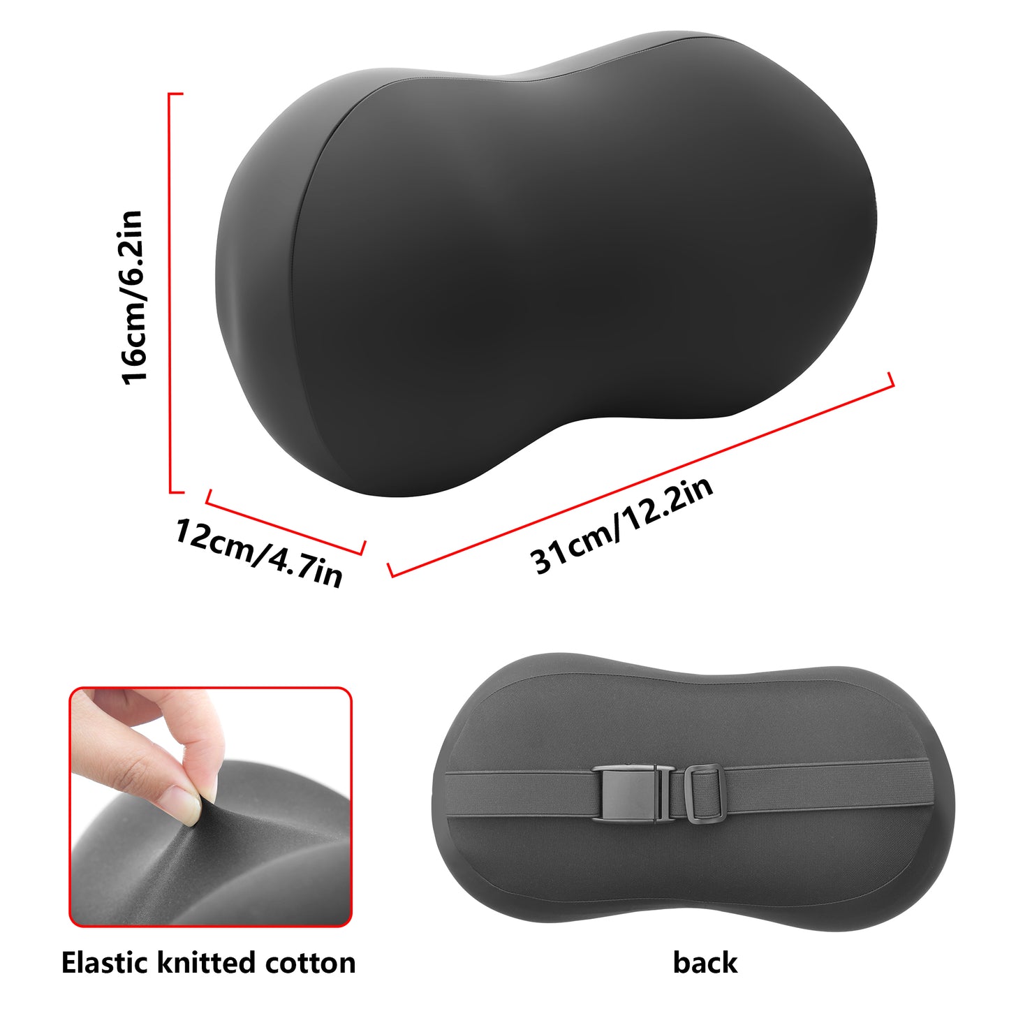 Almohada para reposacabezas de coche para soporte de cuello, almohada de espuma viscoelástica para el cuello del coche, ajuste universal, almohada de viaje para reposacabezas, almohada de coche para aliviar el dolor mientras conduces