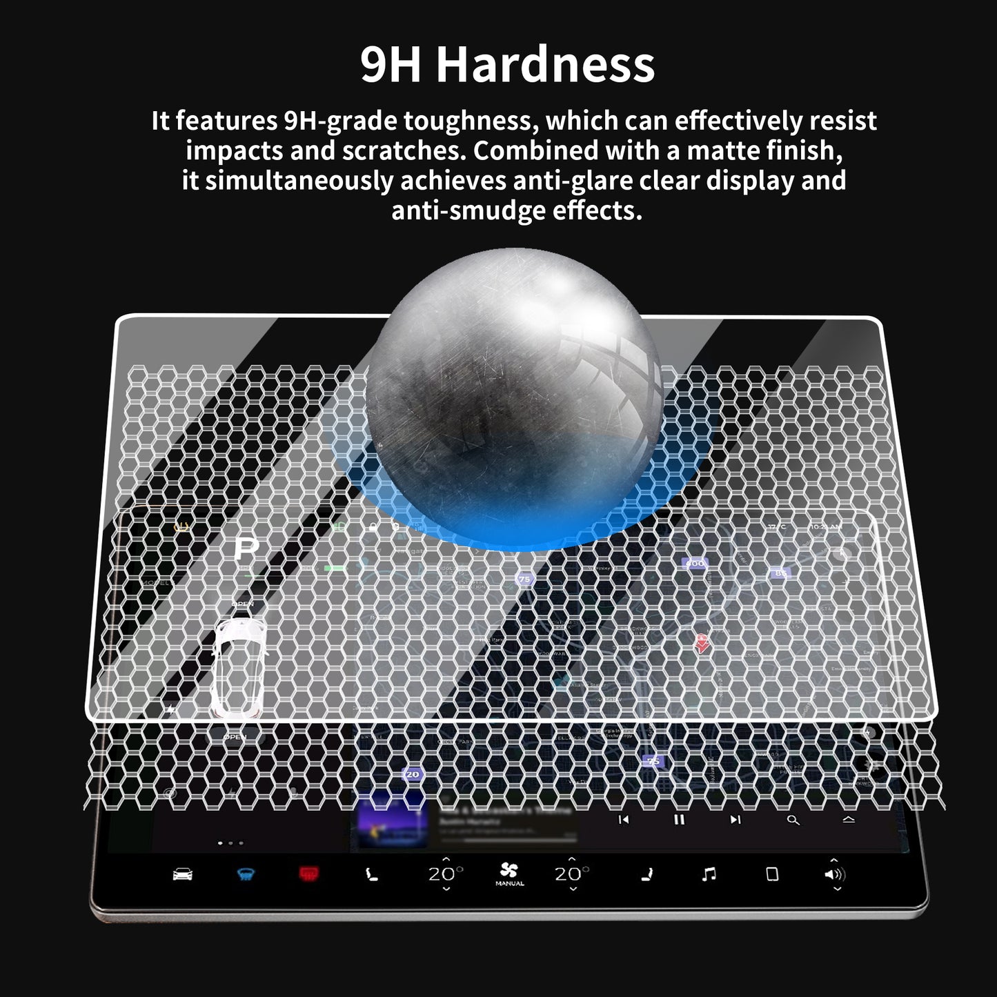 Matte Screen Protector Anti-glare, Anti-fingerprint for Model 3 (2024~2026)/Model Y Juniper Accessories