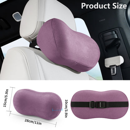 Car Neck Pillow Ergonomic Design Memory Foam Softness Car Headrest Pillow for Neck Support Cushion for Driving, Universal Fit Head Rest Travel Pillow, Fits All Vehicles