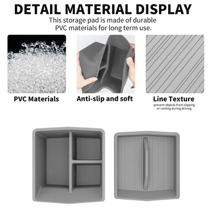 Center Console Organizer for Toyota Sienna 2021-2026 Armrest Box Secondary Tray Storage Silicone Armrest Box Insert Organizer (Gray)