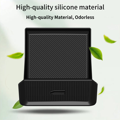 Gear Shift Storage Box for Toyota RAV4 2026 Accessories, Center Console Gear Shift Storage Box Silicone Mat Silicone Pad for Toyota RAV4 2026 Accessories,Black