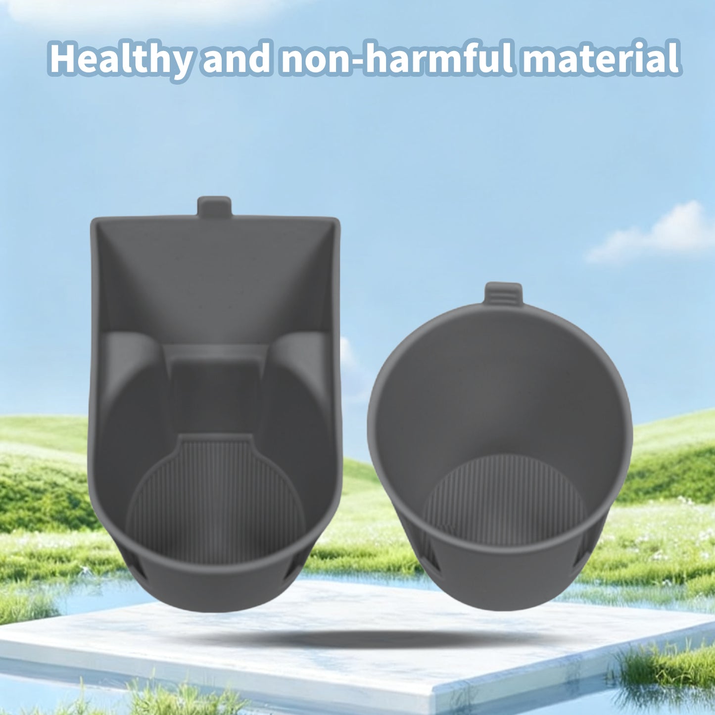 2PCS Center Console Cup Holder Insert for Sienna 2021 2022 2023 2024 2025,2025 Upgraded Organizer TPE Cup Holder for Sienna Interior Accessories