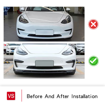 tesla model Y front bumper lip spoiler splitter install car 2022 2023 2021 2020 2019 2018 s3xy arcoche accessories accessory aftermarket price Vehicles standard long range performance sr+ electric car rwd ev interior exterior diy decoration price elon musk must have black white red blue 5 7 seats seat