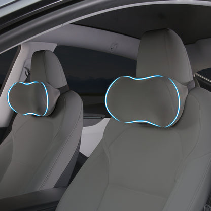 Almohada para reposacabezas de coche para soporte de cuello, almohada de espuma viscoelástica para el cuello del coche, ajuste universal, almohada de viaje para reposacabezas, almohada de coche para aliviar el dolor mientras conduces