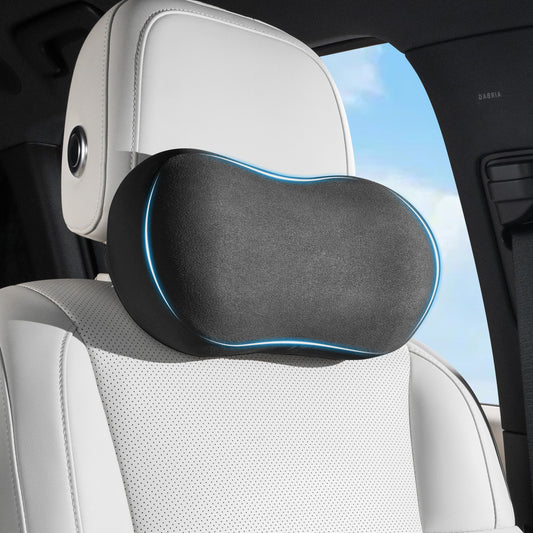 Car Neck Pillow Ergonomic Design Memory Foam Softness Car Headrest Pillow for Neck Support Cushion for Driving, Universal Fit Head Rest Travel Pillow, Fits All Vehicles