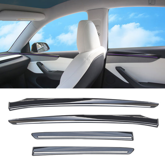 Garniture de panneau de porte pour Tesla Model Y Juniper 2025 2026 (non standard) – Poignée de porte intérieure  & Couvercle de panneau d'accoudoir – Accessoires de protection décoratifs pour porte avant & arrière 4 pièces