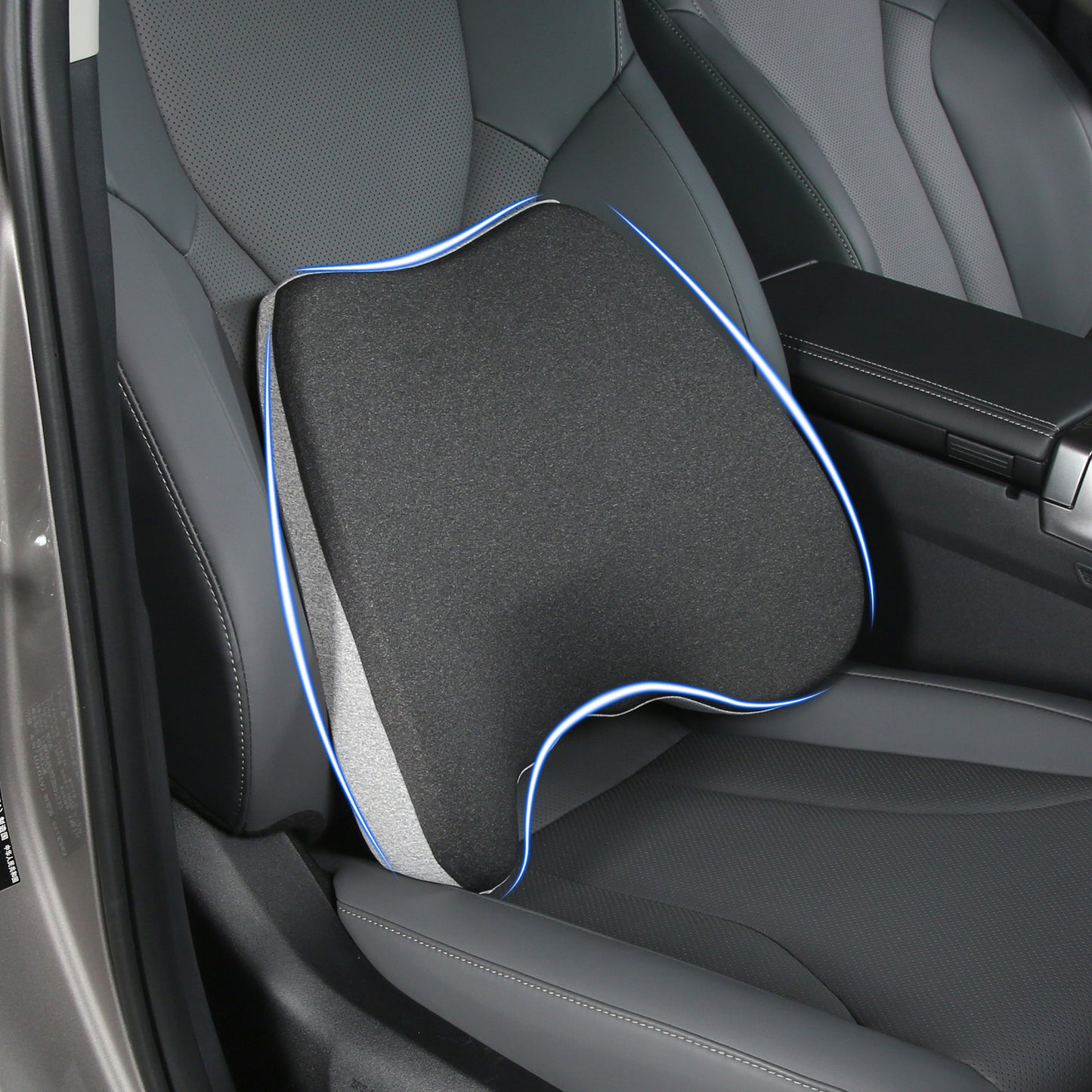 Cojín de asiento de coche, cojines de cuña 2 en 1 o soporte lumbar para conducir, cojín de asiento de espuma viscoelástica extra grande para aliviar el dolor de ciática, cojín de asiento del conductor para coche camión