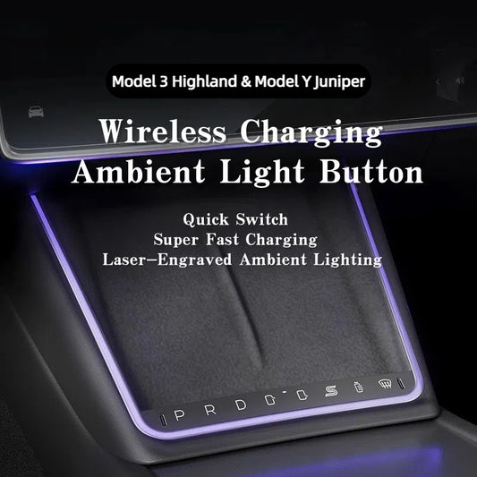 Wireless Charging Ambient Light Button for Model 3 Highland & Model Y Juniper