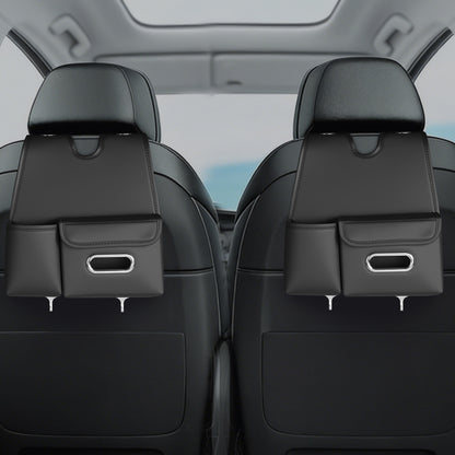 Car Organizer Back Seat, Car Water Cup travel tissue holder Organization Universal car seat back storage sedan SUV compatible vehicle interior accessories Hand-sewn car leather storage bag