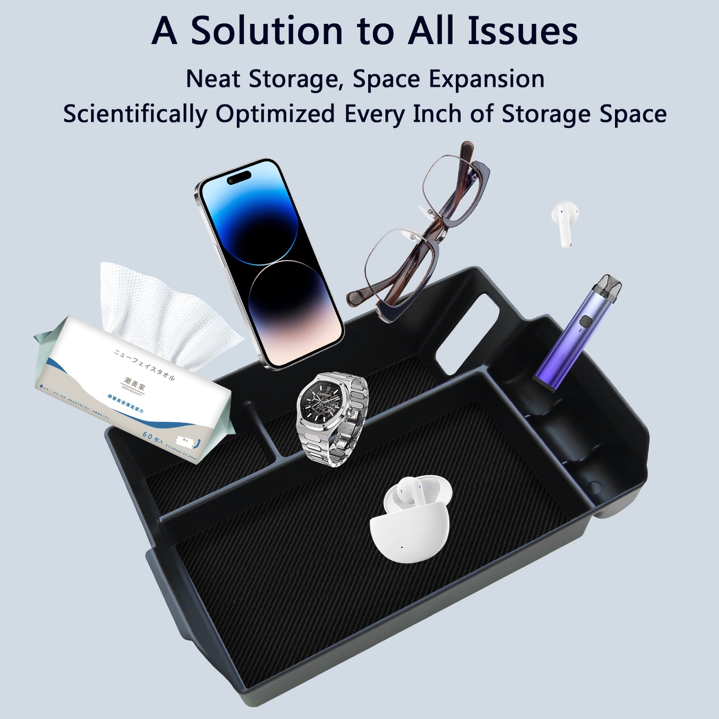 Center Console Organizer Tray Compatible with 2021-2025 Toyota Sienna, Armrest Box Secondary Storage Tray Coin Container for Sienna LE Limited Platinum SE XLE XSE