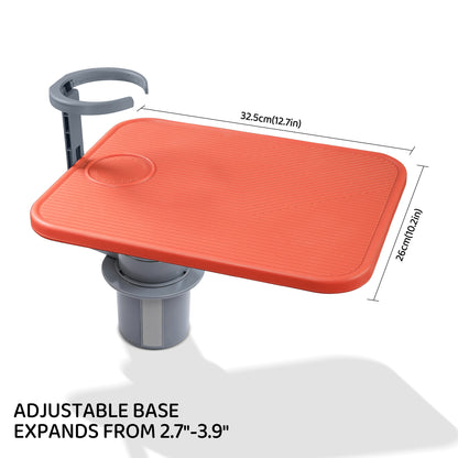 360° Rotating Wood Car Table Tray With Cup Holder Aluminum Mount Steering Wheel Laptop Desk for Most Vehicles