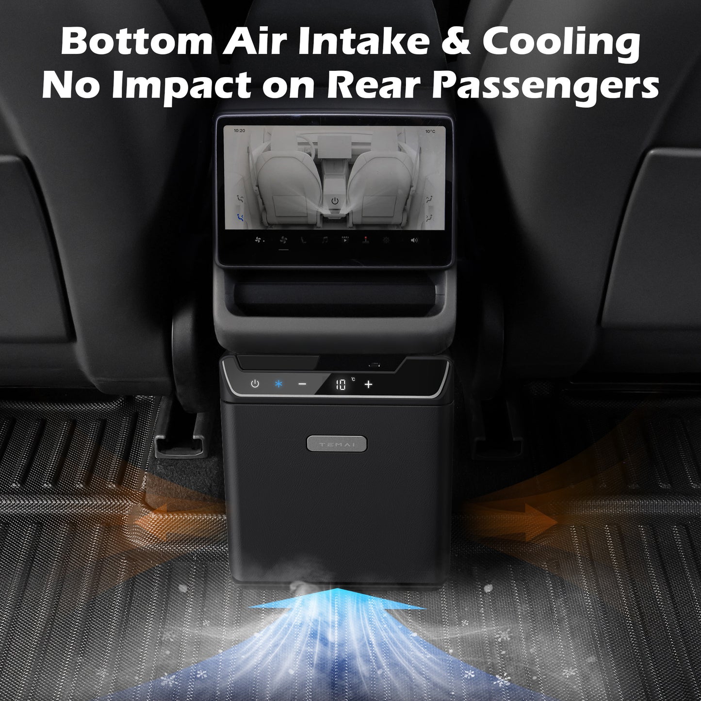 Rear Center Console Refrigerator 3.6L Portable Fridge Cooler & Warmer Quick Installation For Model Y Juniper