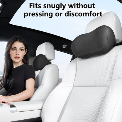 Car Neck Pillow Ergonomic Design Memory Foam Softness Car Headrest Pillow for Neck Support Cushion for Driving, Universal Fit Head Rest Travel Pillow, Fits All Vehicles