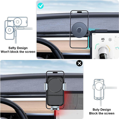 Car Phone Mount 2023 Upgraded Strongest Magnet Power Screen Car Phone Holder for Tesla Model 3/Y Fits for All Phones
