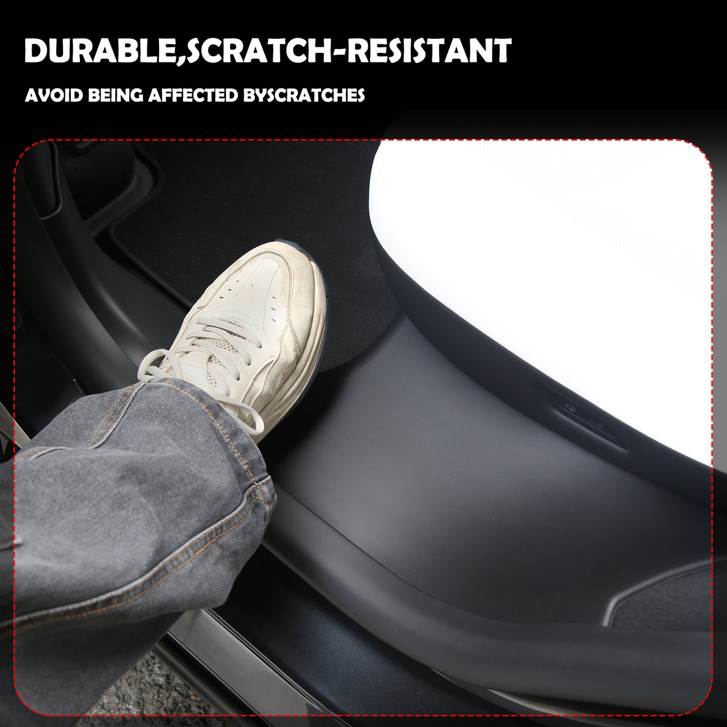 Door Sill Protector for Tesla Model Y 2025 2026 Juniper Front and Rear Door Sill Scuff Plate Guard for Model Y 5 Seater Dirt-Proof and Easy to Clean TPE Material can be Bent at Will (8pcs)