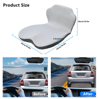 Memory Foam Truck Seat Cushion & Lumbar Support Set – Ergonomic U-Shape Tailbone Relief + L-Shape Back Cushion for Long-Haul Semi/Pickup Drivers Breathathable Cover Non-Slip Bottom