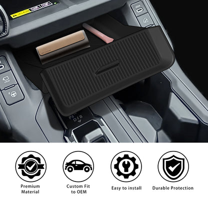 Gear Shift Storage Box for Toyota RAV4 2026 Accessories, Center Console Gear Shift Storage Box Silicone Mat Silicone Pad for Toyota RAV4 2026 Accessories,Black