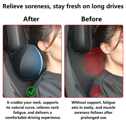 Almohada para reposacabezas de coche para soporte de cuello, almohada de espuma viscoelástica para el cuello del coche, ajuste universal, almohada de viaje para reposacabezas, almohada de coche para aliviar el dolor mientras conduces