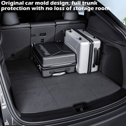 Cargo Liner pro Tesla Model Y Juniper 2025 2026 Rohož do kufru do každého počasí s chrániči zádové opěrky pro Příslušenství Model Y 5 sedadel Ochranné podložky na zadní sedadla proti poškrábání Černá