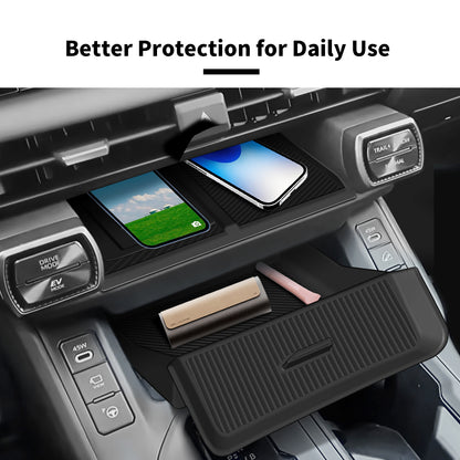 Gear Shift Storage Box Compatible for Toyota RAV4 2026 Accessories Center Console Wireless Charger Mat,Under Cubby Drawer（2PCS）