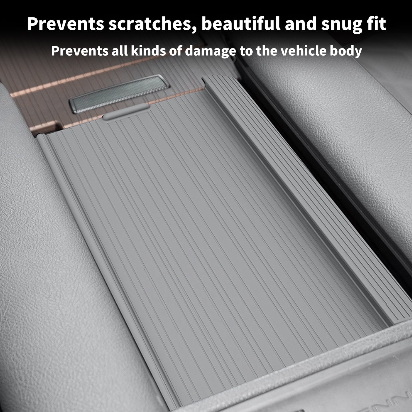 Center Console Armrest Cover for Toyota Sienna 2021-2026 Silicone Armrest Anti-Slip Storage Pad Compatible with LE/XLE/XSE/Woodland Edition/Limited/Platinum(Gray)