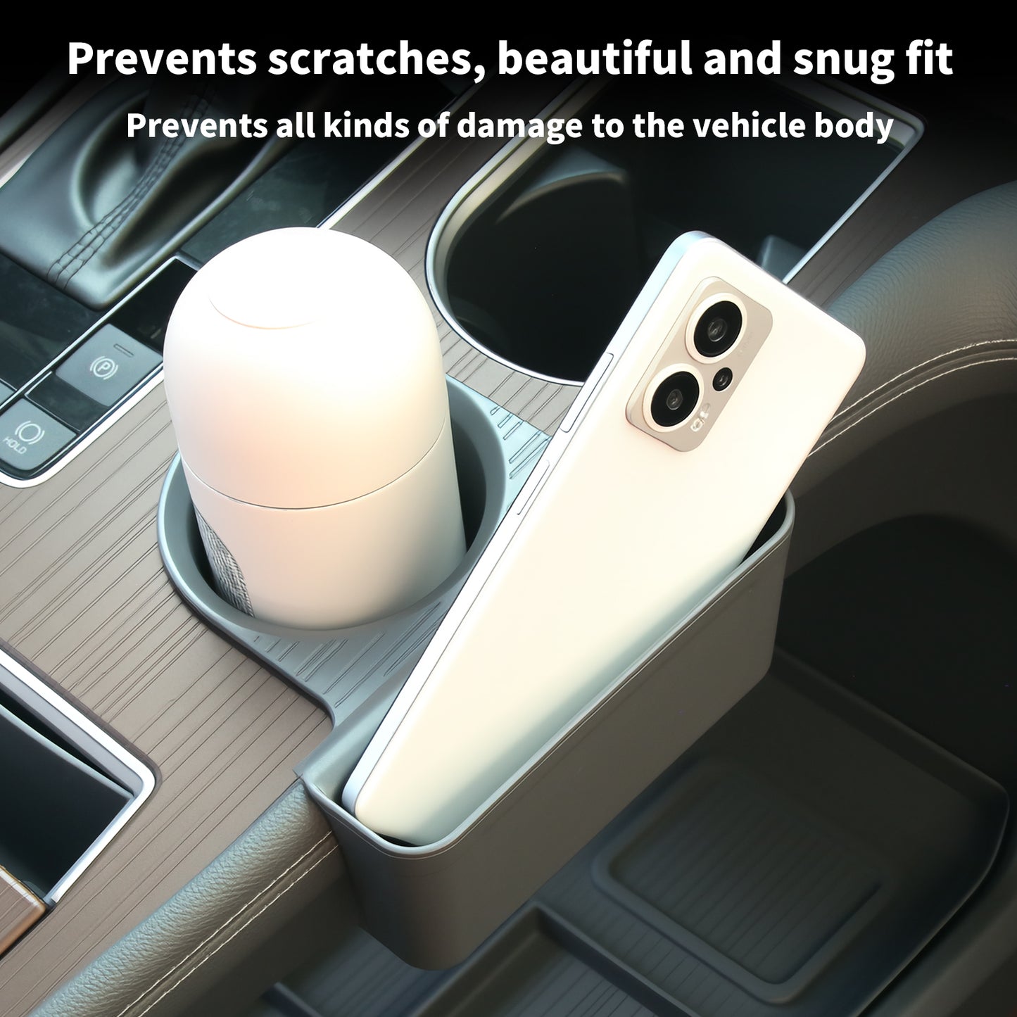 2PCS Cup Holder Storage Box for Toyota Sienna 2021-2026 Gear Shift Insert Organizer Tray Pockets Cup Groove Storage Multifunction Box(Gray)