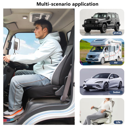 Cojín de asiento de coche, cojines de cuña 2 en 1 o soporte lumbar para conducir, cojín de asiento de espuma viscoelástica extra grande para aliviar el dolor de ciática, cojín de asiento del conductor para coche camión