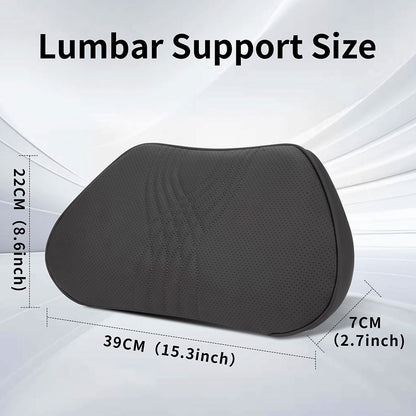 Universal Leather Headrest Lumbar Support Breathable Memory Foam Neck Pillow for Most Cars Home Office