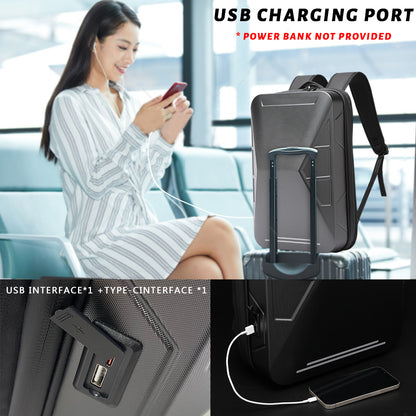 Bolsa para laptop expansível e funcional Cyberbackpack para negócios, jogos e viagens – durável, elegante e segura, equipada com porta de carregamento USB