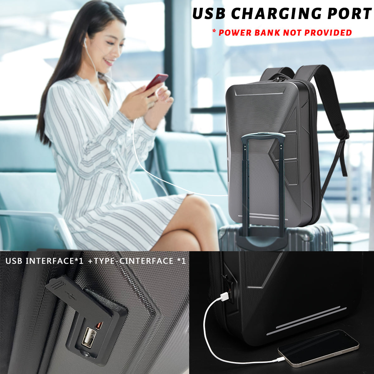 Cyberbackpack Expandable & Functional Laptop Bag for Business, Gaming, and Travel – Durable, Stylish, and Secure, Equipped with USB Charging Port