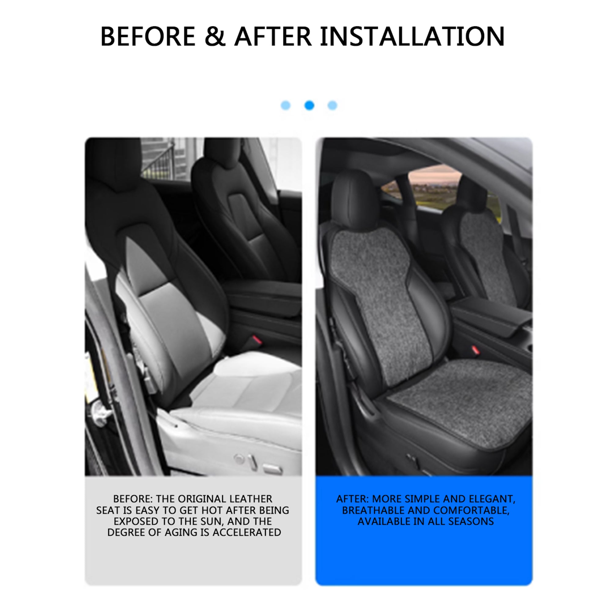 Linen Seat Cushion for Tesla Model Y & 3 Summer Car Seat Mat – Arcoche