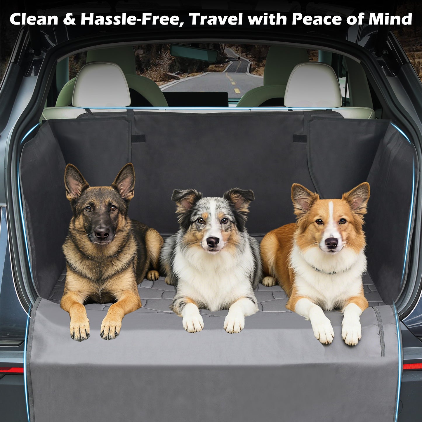 Dog Car Seat Cover for Trunk Cargo Liner for Dogs, Waterproof Pet Cargo Cover Dog Seat Mat for 2025 2026 Tesla Model Y Juniper 2026 Upgraded 600D Heavy Duty Waterproof Scratch-Resistant Dog Hammock