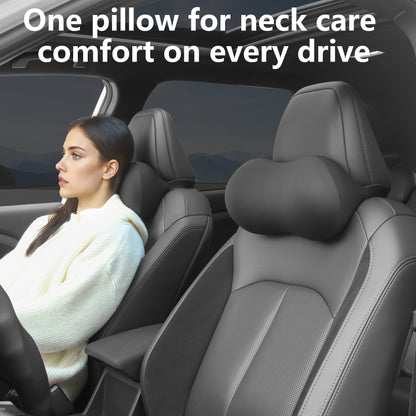 Almohada para reposacabezas de coche para soporte de cuello, almohada de espuma viscoelástica para el cuello del coche, ajuste universal, almohada de viaje para reposacabezas, almohada de coche para aliviar el dolor mientras conduces