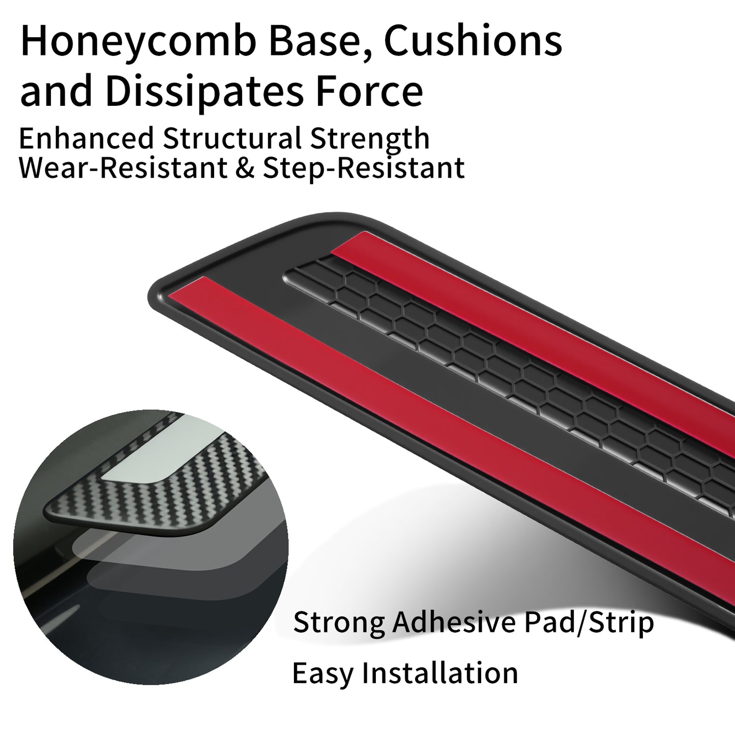 4PCS Door Sill Guards Kit ABS Carbon Fiber Aluminum Alloy Fits for Tesla Model Y/3 Anti-Kick Protection for Your Original Vehicle