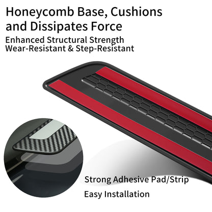 4PCS Door Sill Guards Kit ABS Carbon Fiber Aluminum Alloy Fits for Tesla Model Y/3 Anti-Kick Protection for Your Original Vehicle