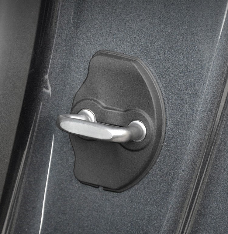 Protetor da tampa da fechadura da porta em aço inoxidável para o modelo 3/y 4 pcs (fibra de carbono)