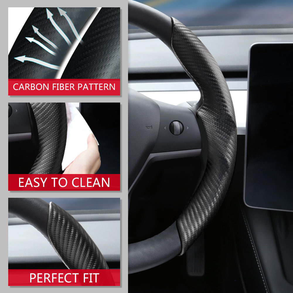 Steering Wheel Cover Leather Fit for All Model 3 Y New Model 3 Highland